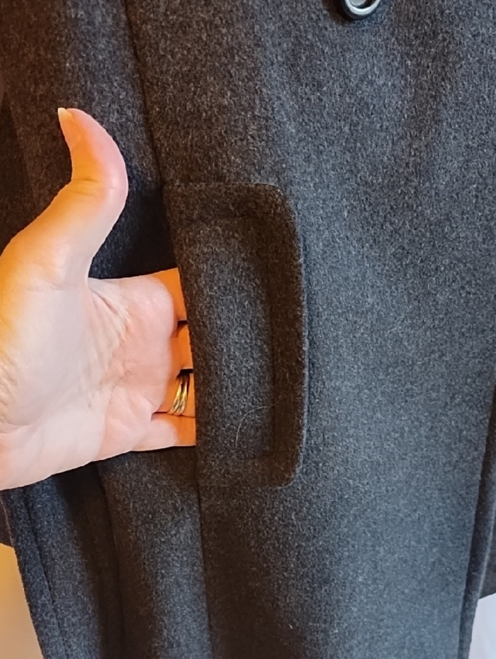 J. Crew Women's Dark Gray Wool Blend Double-Breasted Pea Coat - Picture 6 of 12